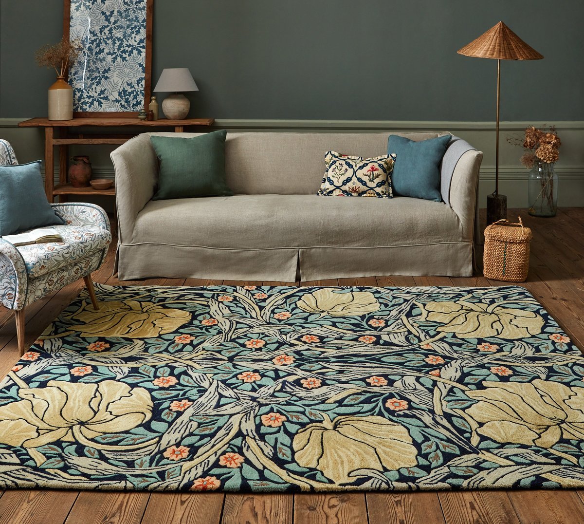 Switzerland Wool Collections Art Nouveau Floral Area Rug - Custom Sizes Available - Rugs at Nestern