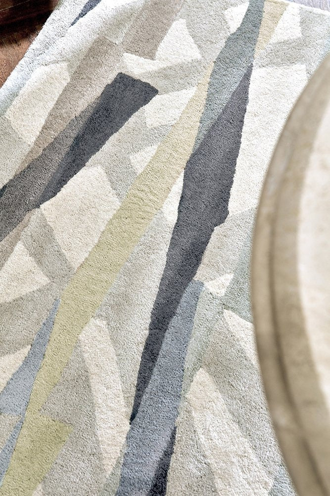 Switzerland Wool Collections Handcrafted Modern Abstract Area Rug - Available in Blue and Gray - Rugs at Nestern