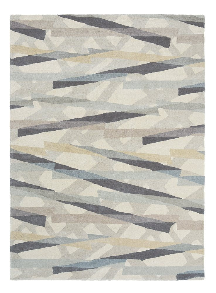 Switzerland Wool Collections Handcrafted Modern Abstract Area Rug - Available in Blue and Gray - Rugs at Nestern