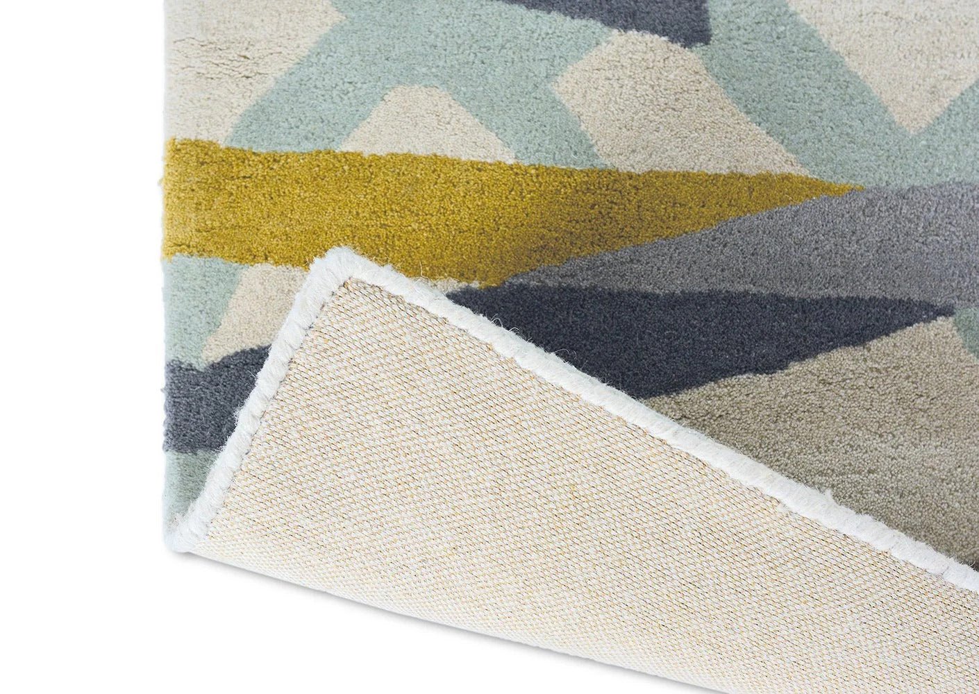 Switzerland Wool Collections Handcrafted Modern Abstract Area Rug - Available in Blue and Gray - Rugs at Nestern