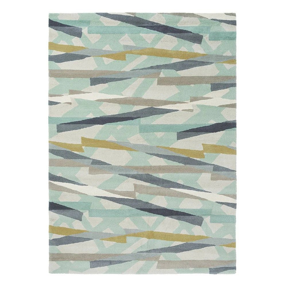 Switzerland Wool Collections Handcrafted Modern Abstract Area Rug - Available in Blue and Gray - Rugs at Nestern