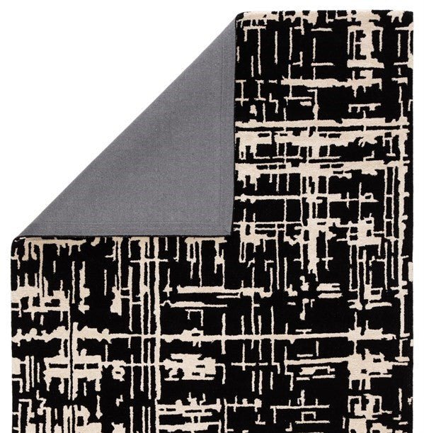 Switzerland Wool Collections Modern Black and White Abstract Area Rug - Custom Sizes Available - Rugs at Nestern