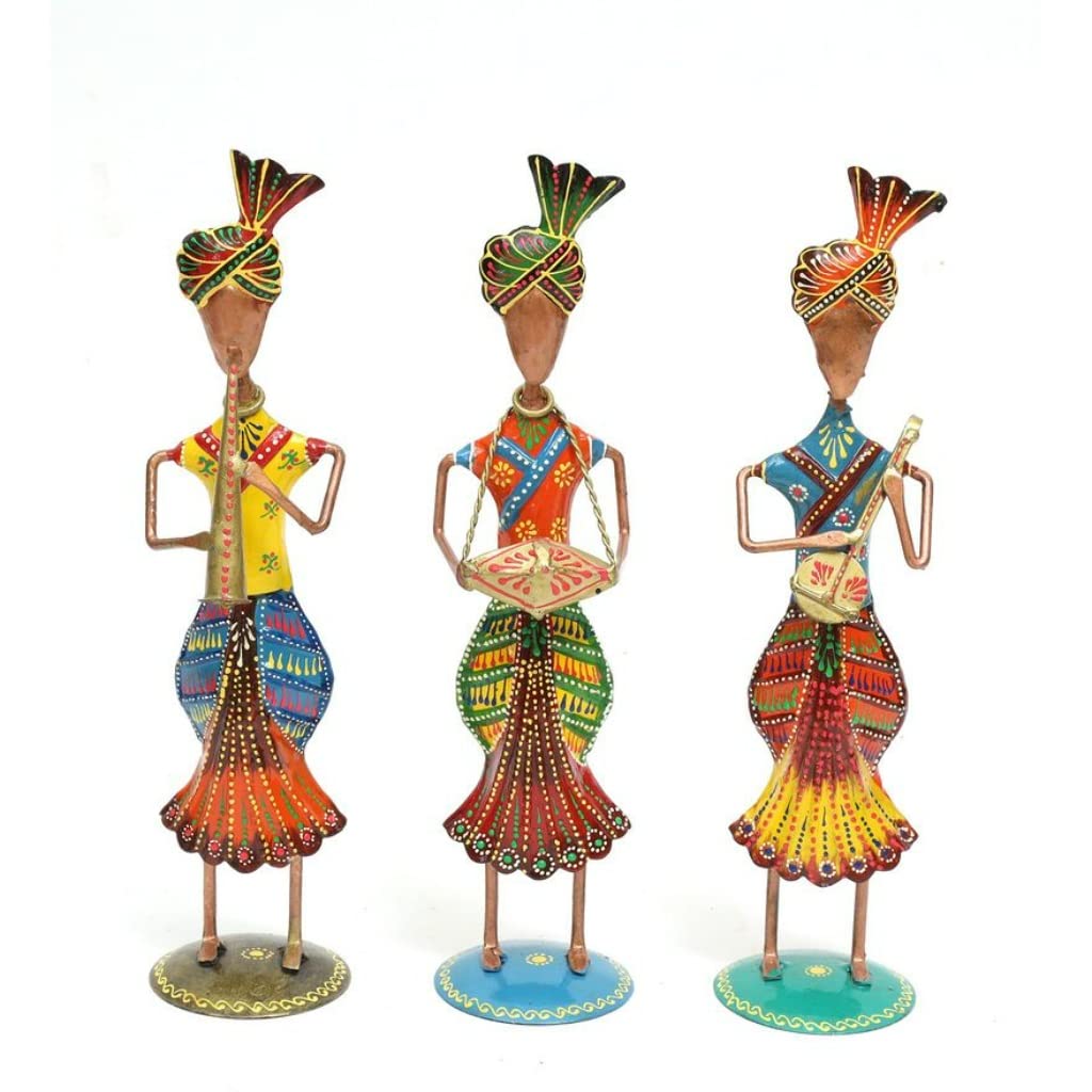 Tribal Melody: Handcrafted Figurine Trio - Table Decors at Nestern