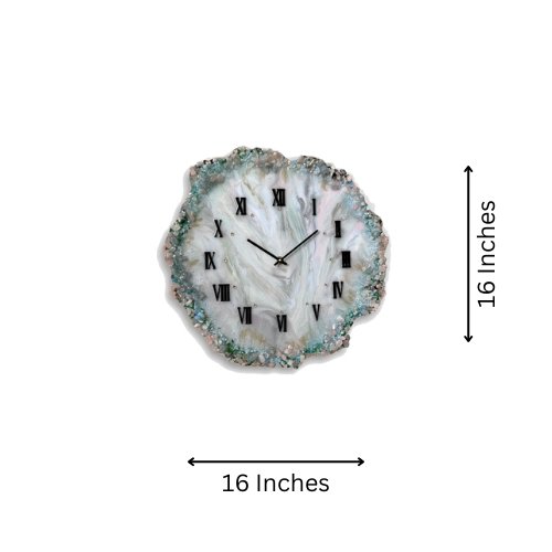 Unique Geode - Inspired Wall Clock with Crystal Accents and Unique Design - Wall Clock at Nestern