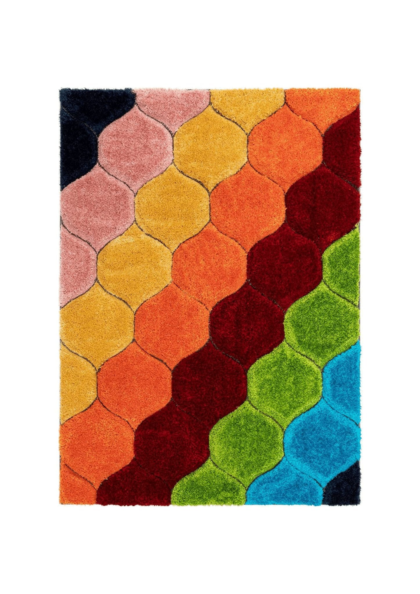 Vibrant Multicolor Geometric Rug - Rugs at Nestern