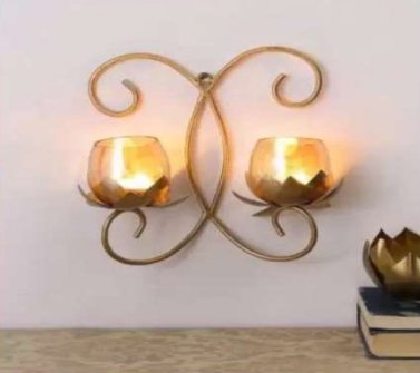 Vintage Dual Candle Holder Wall Sconce - Wall Art at Nestern