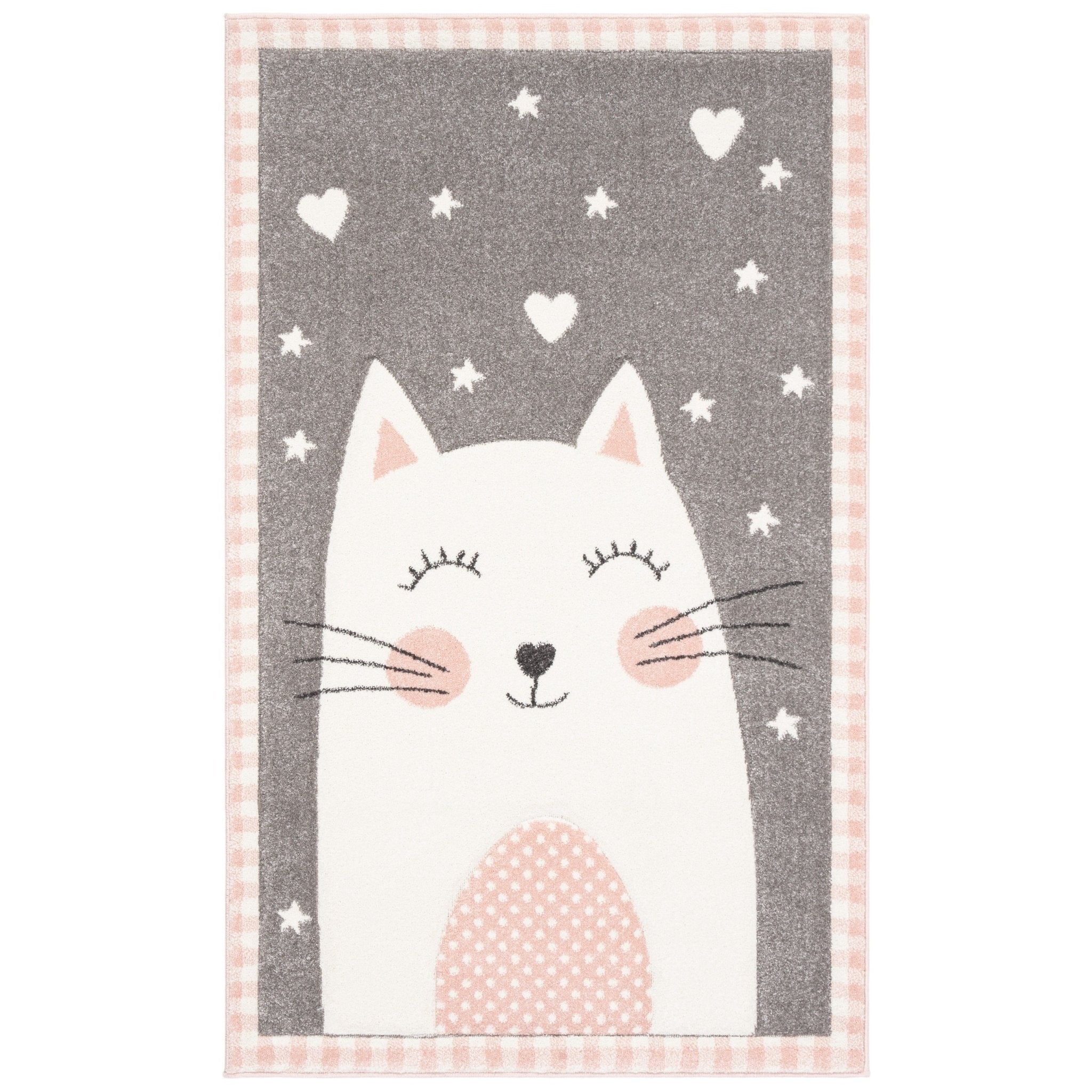 Whimsical Cat Face Plush Rug - Rugs at Nestern