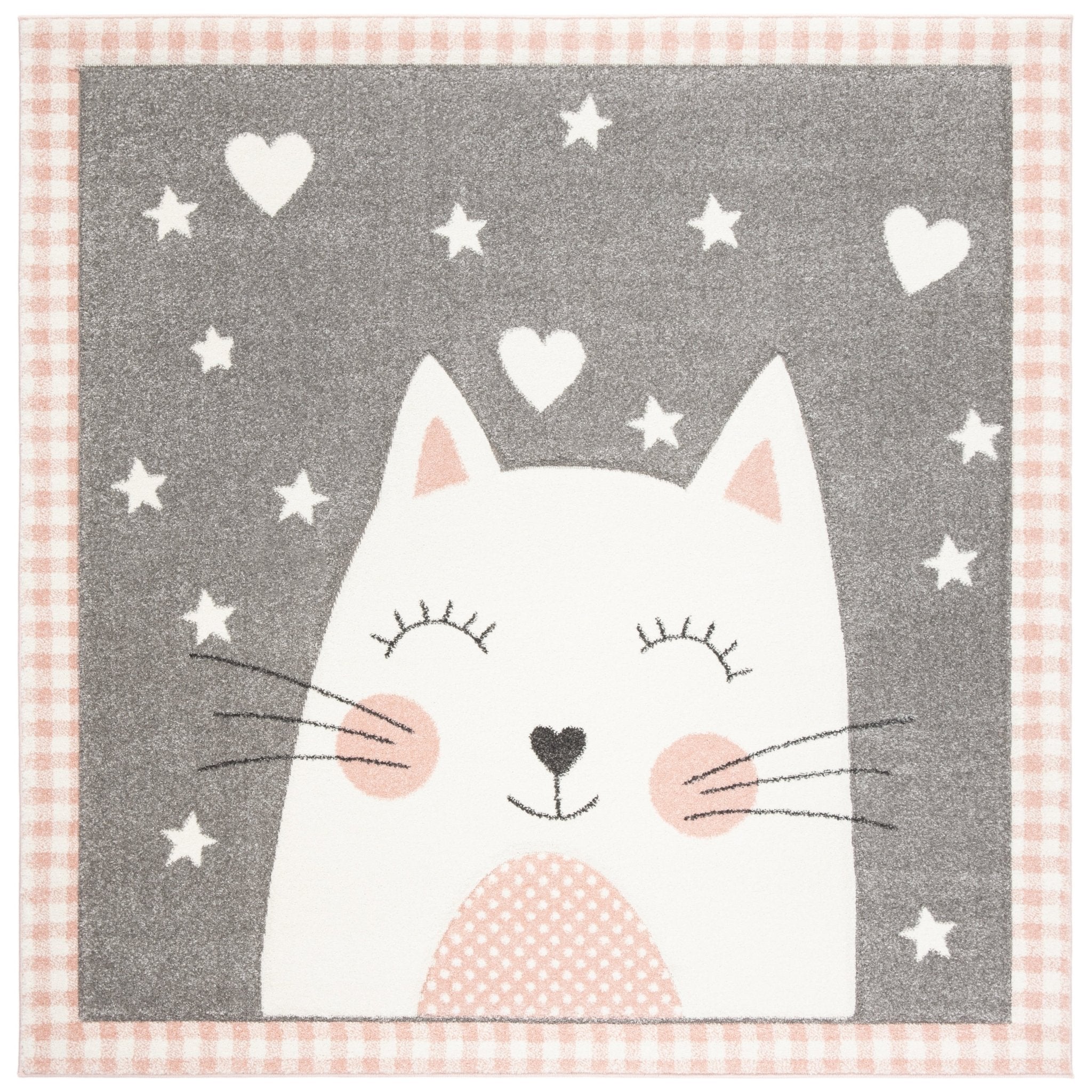 Whimsical Cat Face Plush Rug - Rugs at Nestern