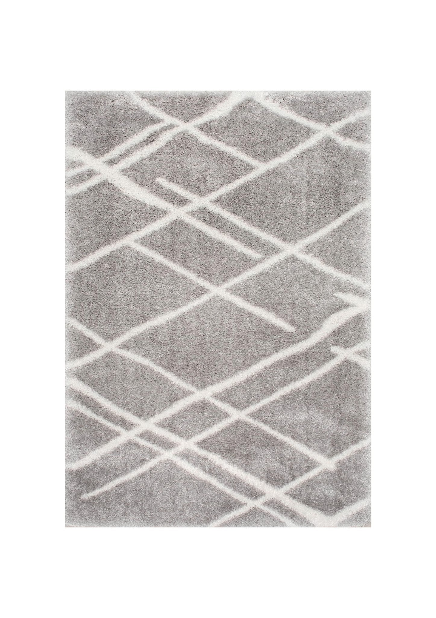 White and Gray Modern Geometric Rug - Rugs at Nestern