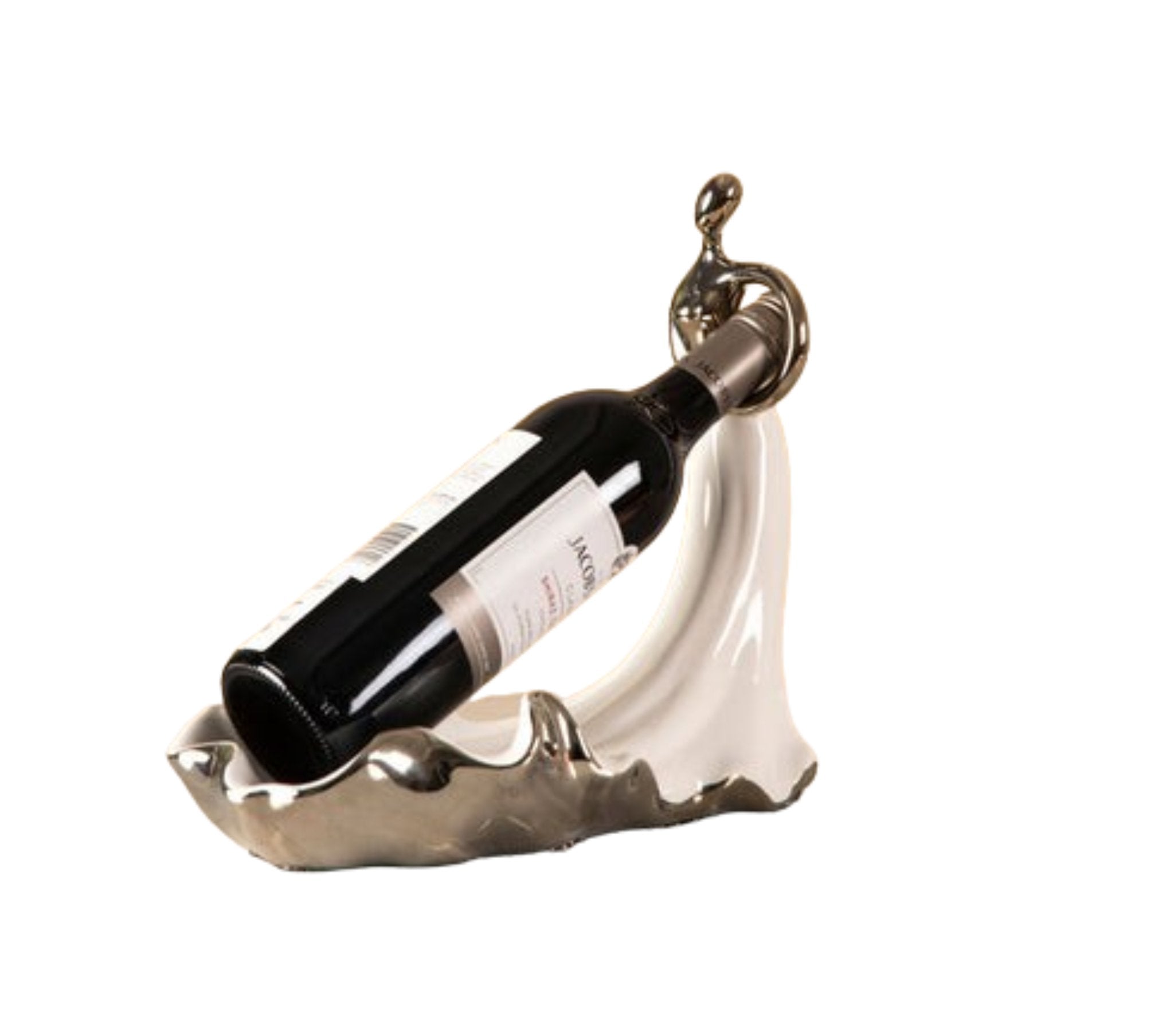 Wine Bottle Holder with elegant lady figurine - Home Decor at Nestern