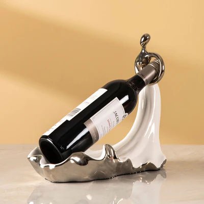 Wine Bottle Holder with elegant lady figurine - Home Decor at Nestern