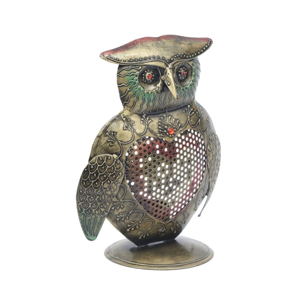 Wise Guardian: Intricate Owl Lantern - Table Decors at Nestern