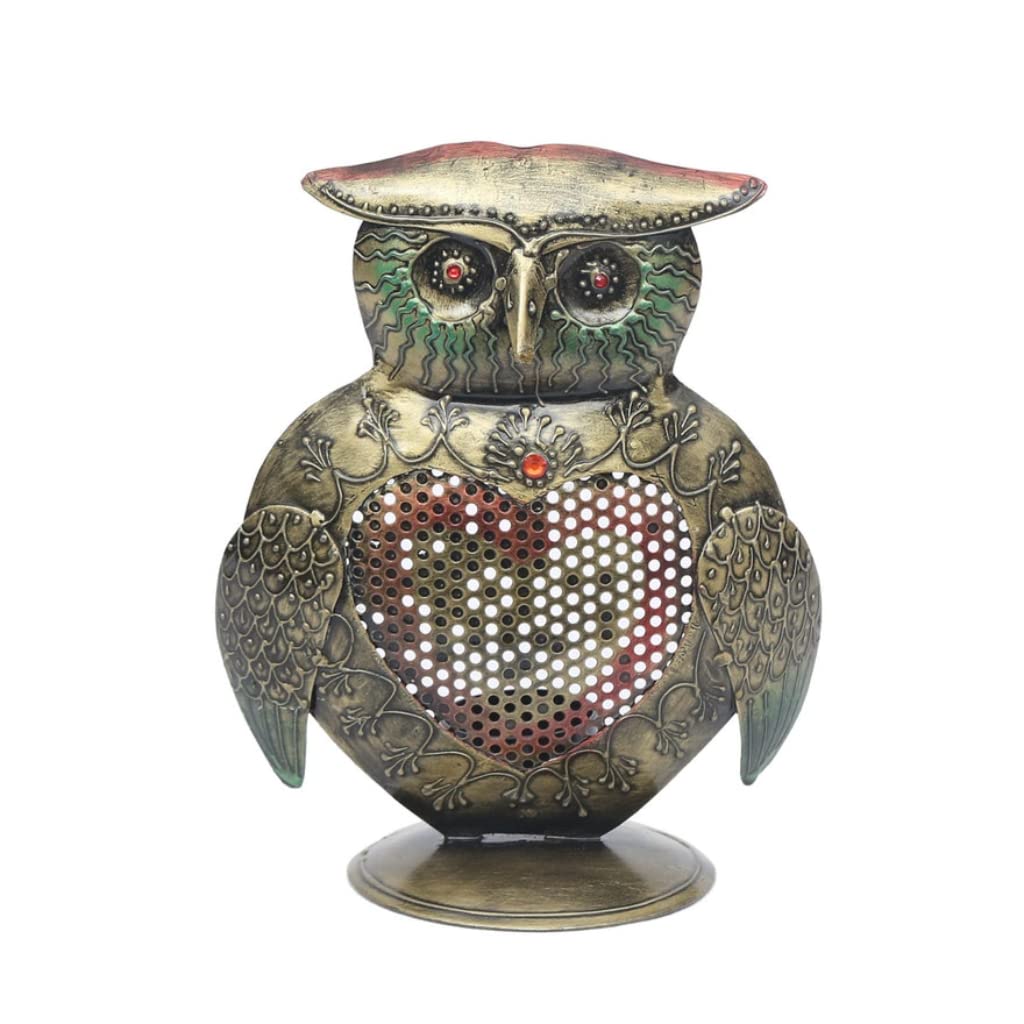 Wise Guardian: Intricate Owl Lantern - Table Decors at Nestern